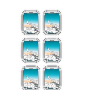 AIRPLANE WINDOW VIEW LAMINATED VINYL STICKERS #153